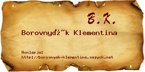 Borovnyák Klementina névjegykártya